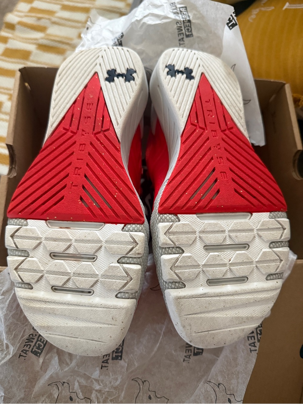 Under Armour Women’s Orange and White HOVR Training Sneakers - Picture 9 of 11